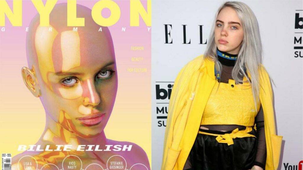 Billie Eilish Bald Robot Magazine Cover