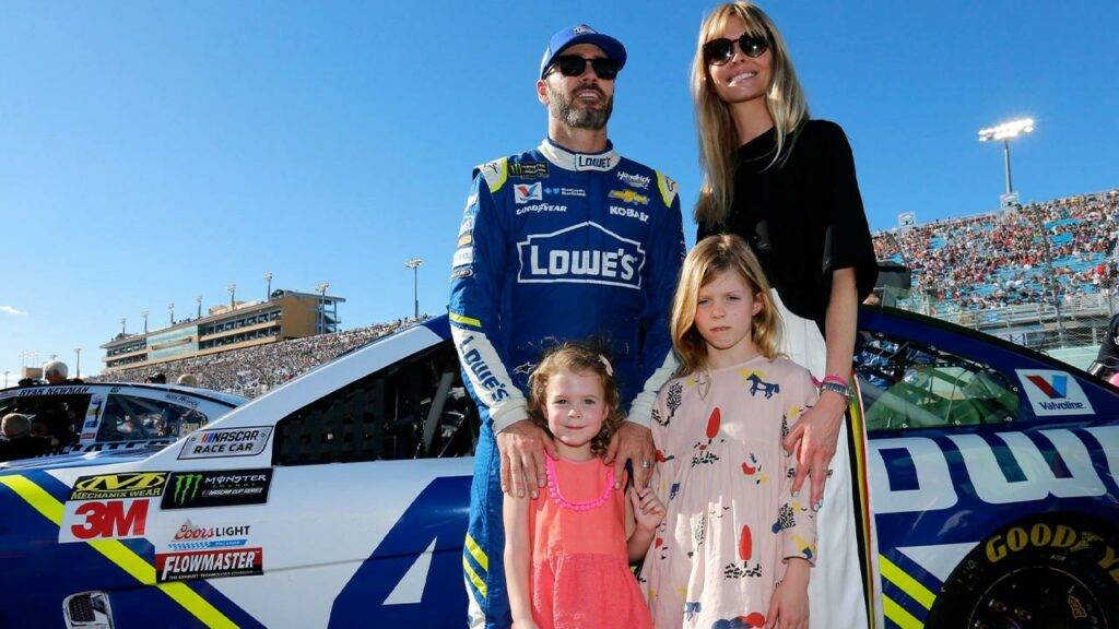 Jimmie Johnson And His Wife Chandra Janway With Their Daughters
